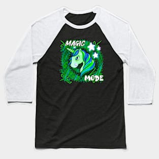 Magic Mode - Cute Unicorn Abstract Stars Baseball T-Shirt